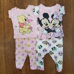 Disney Baby Toddler Baby Girl Short Sleeve Pajamas